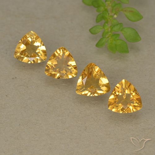 2.52ctw Natural Golden Orange Citrine, Trillion, VVS-VS