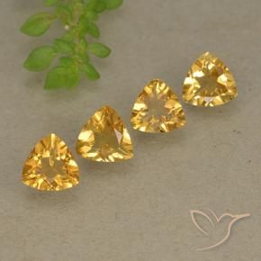 2.52 ctw Golden Citrine Stones, Natural Citrine in Trillion Facet Shape for Sale