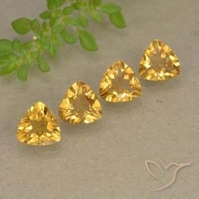 2.60 ctw Golden Citrine Stones, Natural Citrine in Trillion Facet Shape for Sale