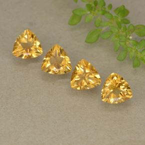 Medium-Dark Golden Цитрин Камень - 0.7ct Огранка Триллион Фасетная (ID: 499338)