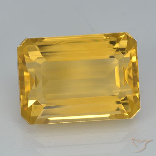 8.02ct Natural Dark Golden Citrine, Emerald Cut, VVS