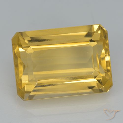 7.47ct Natural Golden Orange Citrine, Emerald Cut, VVS