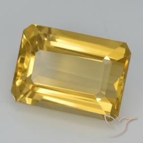7.47 ct Golden Citrine Stone, Natural Citrine in Octagon Step Cut Shape for Sale
