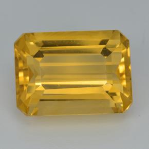 Dark Golden Citrine Gem - 7.4ct Octagon Step Cut (ID: 499530)