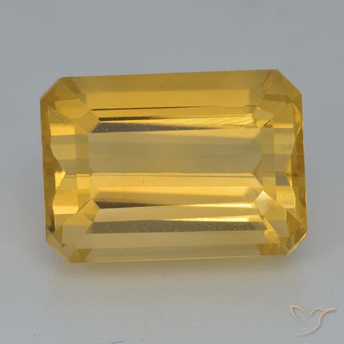8.49ct Natural Dark Golden Citrine, Emerald Cut, VVS
