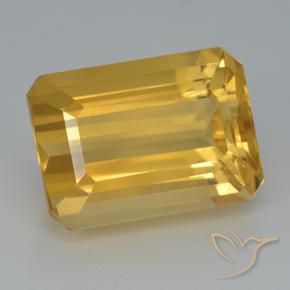 8.49 ct Golden Citrine Stone, Natural Citrine in Octagon Step Cut Shape for Sale