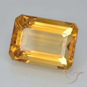 8.15 ct Golden Citrine Stone, Natural Citrine in Octagon Step Cut Shape for Sale