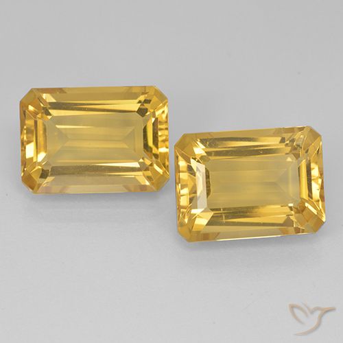 15.40 ctw Golden Citrine Gemstones, Citrine Gems in Octagon Step Cut Shape for Sale.