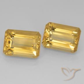 15.59 ctw Golden Citrine Stones, Natural Citrine in Octagon Step Cut Shape for Sale