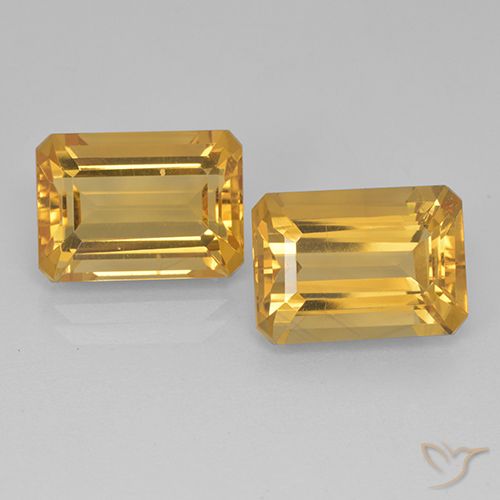 Medium-Dark Golden Citrine Gem - 7.6ct Octagon Step Cut (ID: 499907)
