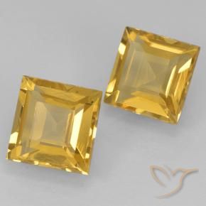 2.16 ctw Golden Citrine Stones, Natural Citrine in Square Step-Cut Shape for Sale