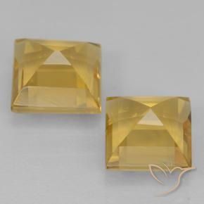 Citrine Gemstones in 6 x 6 mm (calibrated) Size for Sale, Citrine Stones in Gold Color