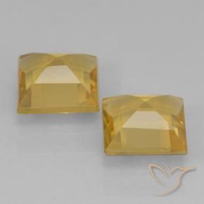 Citrine Gemstones in 6 x 6 mm (calibrated) Size for Sale, Citrine Stones in Medium Gold Color