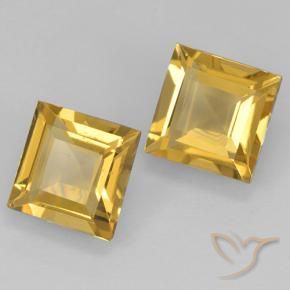 1.90 ctw Golden Citrine Stones, Natural Citrine in Square Step-Cut Shape for Sale