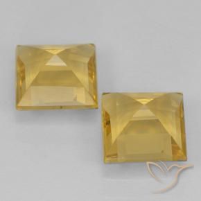 Citrine Gemstones in 6 x 6 mm (calibrated) Size for Sale, Citrine Stones in Medium Gold Color