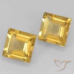 2.27 ctw Golden Citrine Stones, Natural Citrine in Square Step-Cut Shape for Sale