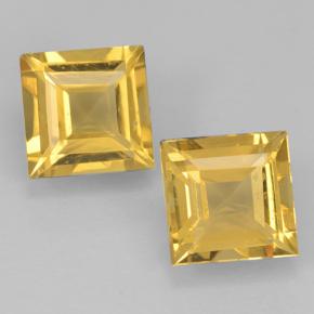 Золотой Цитрин Камень - 1ct Квадратная форма ступенчатая огранка (ID: 500445)