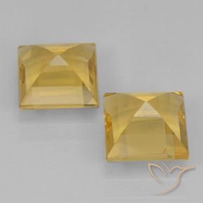 Citrine Gemstones in 6 x 6 mm (calibrated) Size for Sale, Citrine Stones in Medium Gold Color