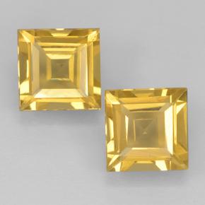 Golden Citrine Gem - 1ct Square Step-Cut (ID: 500447)