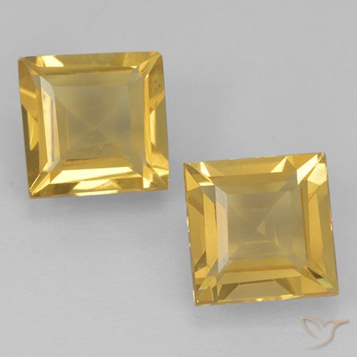 1.83ctw Natural Medium Gold Citrine, Square, VVS-VS