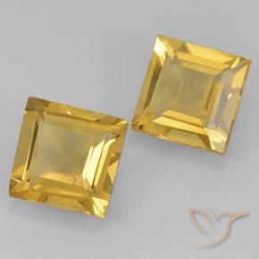 1.83 ctw Golden Citrine Stones, Natural Citrine in Square Step-Cut Shape for Sale