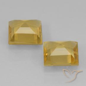 Citrine Gemstones in 6 x 6 mm (calibrated) Size for Sale, Citrine Stones in Medium Gold Color