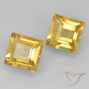 1.99 ctw Golden Citrine Stones, Natural Citrine in Square Step-Cut Shape for Sale