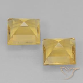 Citrine Gemstones in 6 x 6 mm (calibrated) Size for Sale, Citrine Stones in Medium Gold Color