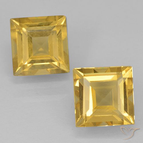 2.21 ct Yellow Citrine, 6.1 x 6.1 mm Square Cut From Brazil, Photo A