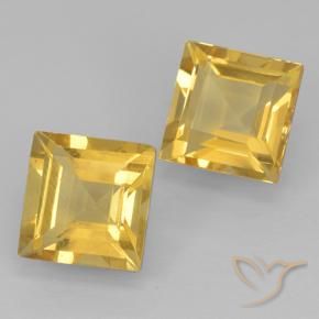 2.21 ctw Golden Citrine Stones, Natural Citrine in Square Step-Cut Shape for Sale
