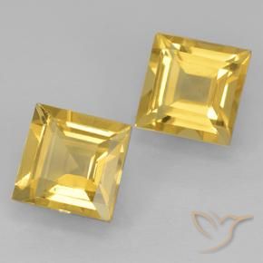 2.28 ctw Golden Citrine Stones, Natural Citrine in Square Step-Cut Shape for Sale