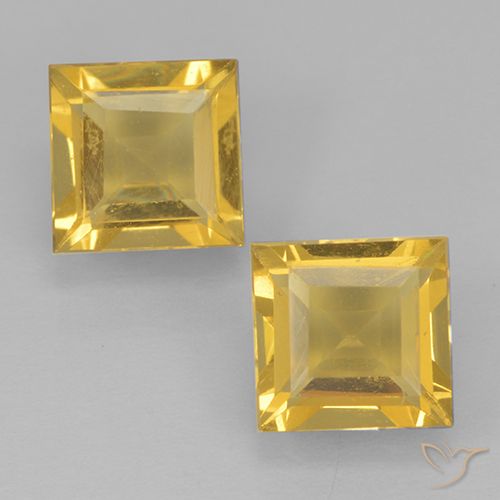 1.78 ct Yellow Citrine, 5.9 x 5.7 mm Square Cut From Brazil, Photo A