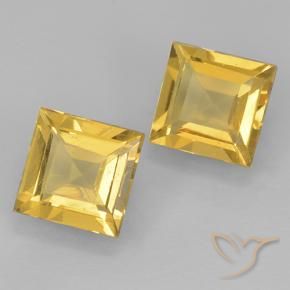 1.78 ctw Golden Citrine Stones, Natural Citrine in Square Step-Cut Shape for Sale