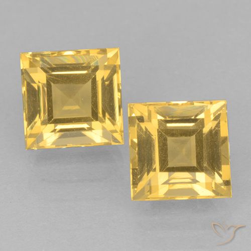 Golden Orange Citrine Gem - 1.3ct Square Step-Cut (ID: 500663)