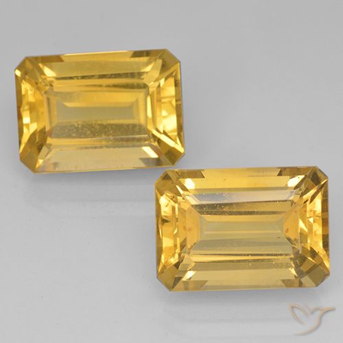 15.11ctw Natural Medium Gold Citrine, Emerald Cut, VVS-VS