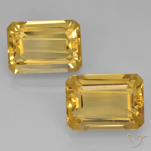 15.30ctw Natural Deep Gold Citrine, Emerald Cut, VVS