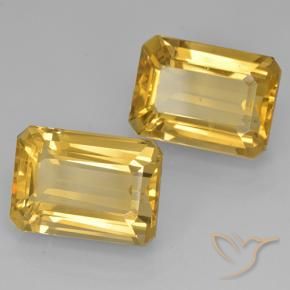 15.30 ctw Golden Citrine Stones, Natural Citrine in Octagon Step Cut Shape for Sale