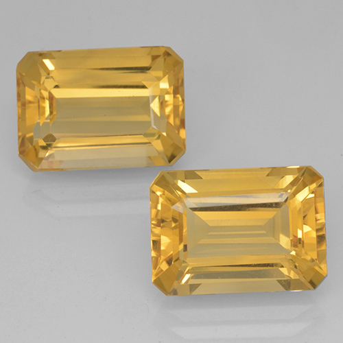 Deep Gold Citrin Edelstein - 7.4ct Octagon Stufenschliff (ID: 500697)