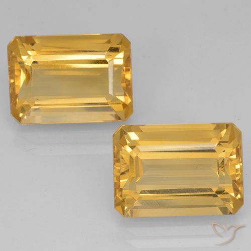 15.27ctw Natural Bright Gold Citrine, Emerald Cut, VVS