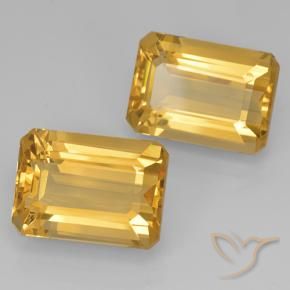 15.27 ctw Golden Citrine Stones, Natural Citrine in Octagon Step Cut Shape for Sale
