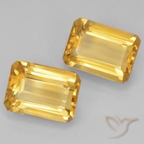 13.54 ctw Golden Citrine Stones, Natural Citrine in Octagon Step Cut Shape for Sale