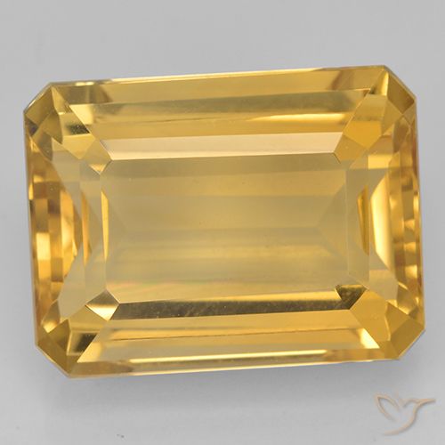 濃いゴールデンオレンジ シトリン 宝石 - 12.1ct 八角形ステップカット (ID: 500704)