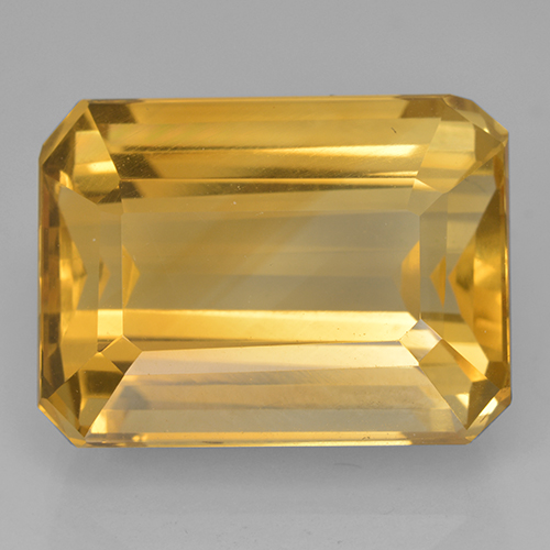Deep Golden Orange Цитрин Камень - 13ct Восьмиугольная ступенчатая огранка (ID: 500710)