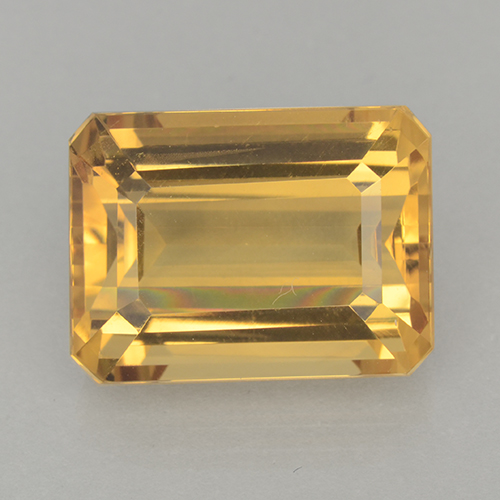 Medium-Dark Golden Цитрин Камень - 12.6ct Восьмиугольная ступенчатая огранка (ID: 500716)