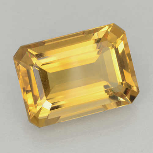 Bright Gold Citrino Gem - 14.7ct Taglio ottagonale (ID: 500722)