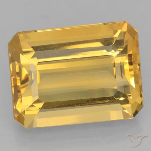 10.85 ct Yellow Citrine, 16.1 x 12 mm Octagon Cut From Brazil, Photo A