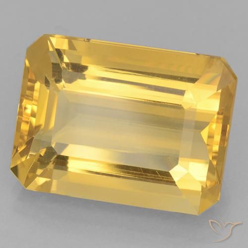 10.85 ct Golden Citrine Stone, Natural Citrine in Octagon Step Cut Shape for Sale