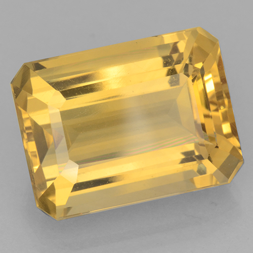 11.9ct Octagon Step Cut Yellow Golden Citrine Gem for sale 11.9ct Octagon Step Cut Yellow Golden Citrine Gem (ID: 500817)