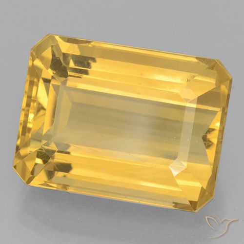 Bright Gold Цитрин Камень - 13.3ct Восьмиугольная ступенчатая огранка (ID: 500820)