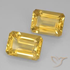 14.18 ctw Golden Citrine Stones, Natural Citrine in Octagon Step Cut Shape for Sale
